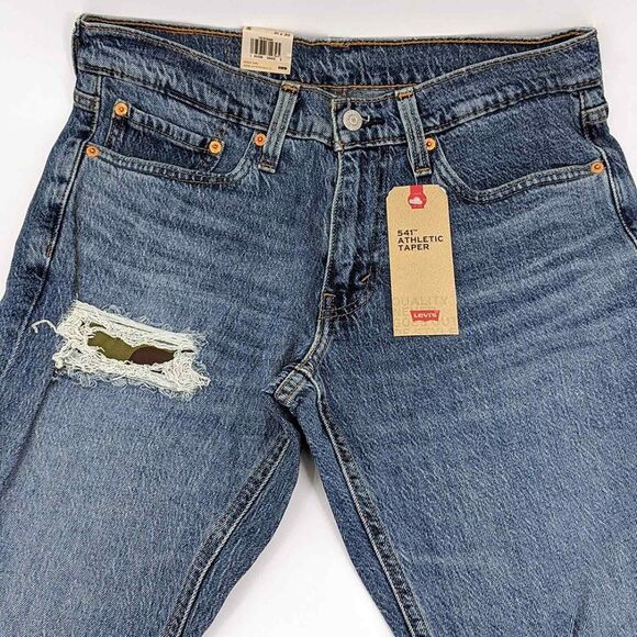 Levi's 541 Men's 31x30 Athletic Taper Fit Camo Patchwork Distressed Jeans - Picture 4 of 8